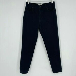 Nili Lotan Jeans Women's Sz 6 Black Denim Skinny Stretch High rise Tapered Ankle